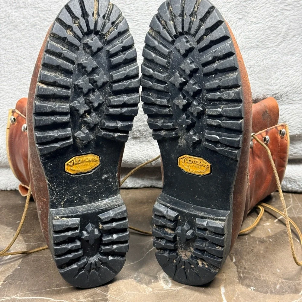 Vintage 70's Red Wing Irish Setter Boots Mens Brown Leather Vintage Vibram Sole